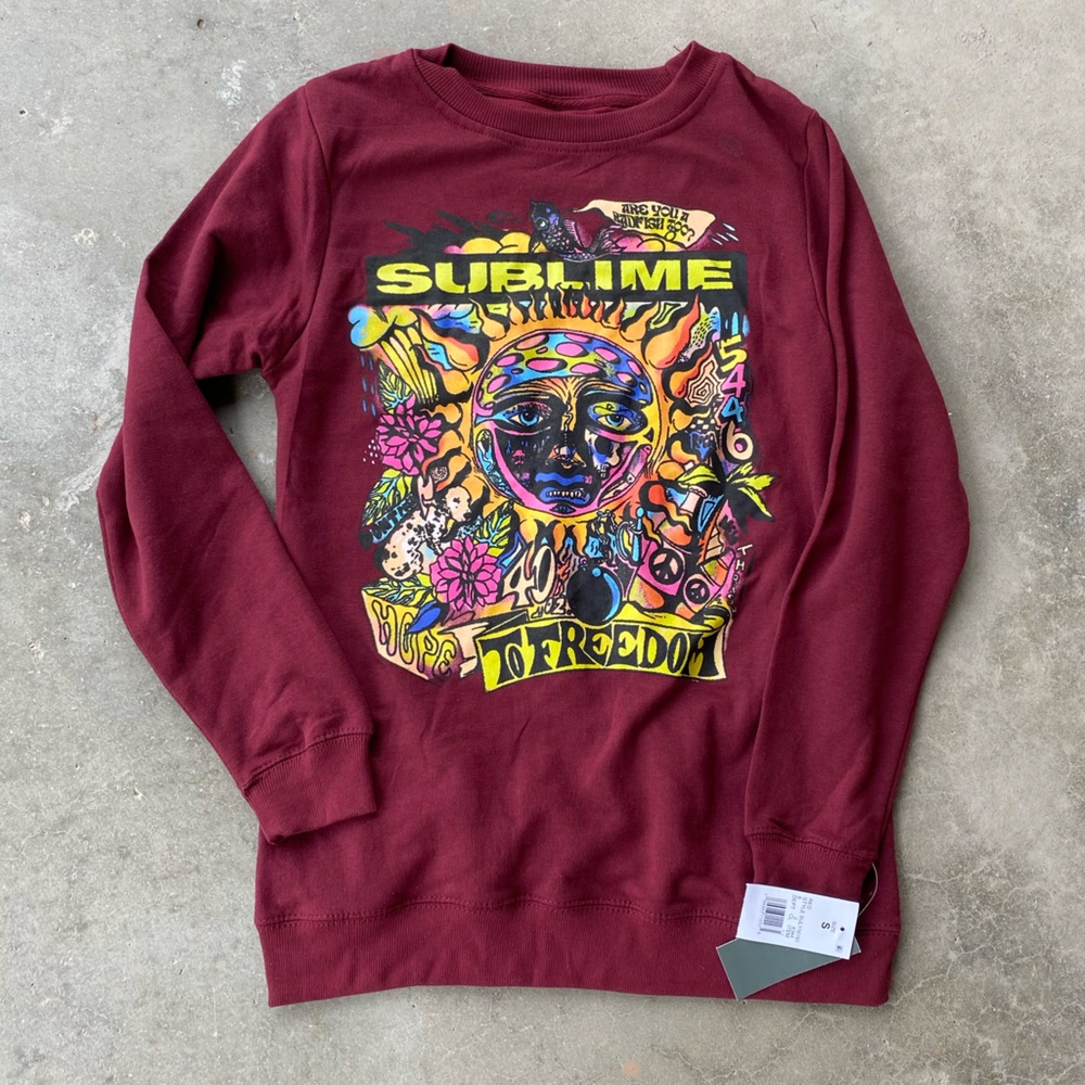 Sublime Sweatshirt Womens Size S Crewneck Pullover Sun Logo NWT